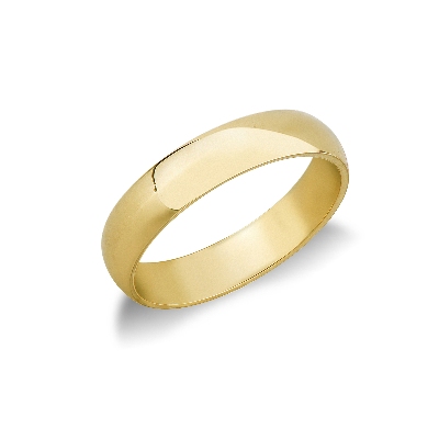 Thick wedding ring in 18k yellow gold