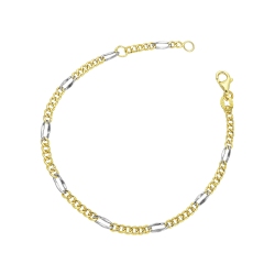 Bracelet in white and yellow gold 18k