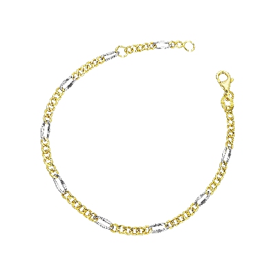 Bracelet in white and yellow gold 18k