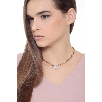 18k rose gold cuban chain with 18k white gold pendant and diamonds