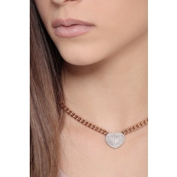 18k rose gold cuban chain with 18k white gold pendant and diamonds 2