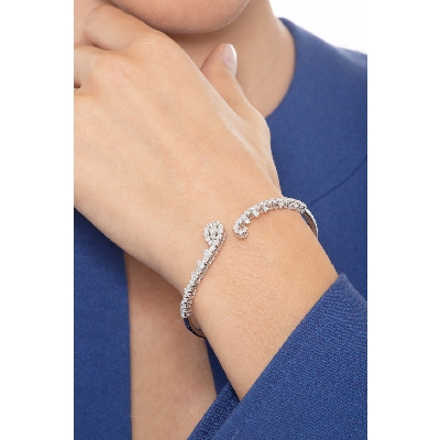 Design bracelet in white gold 18k with diamonds