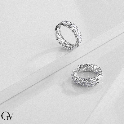 Diamond Hoop Earrings 750 White Gold