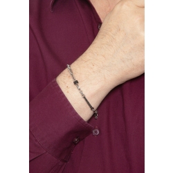 18k white gold bracelet with black zircons 2