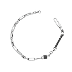 18k white gold bracelet with black zircons
