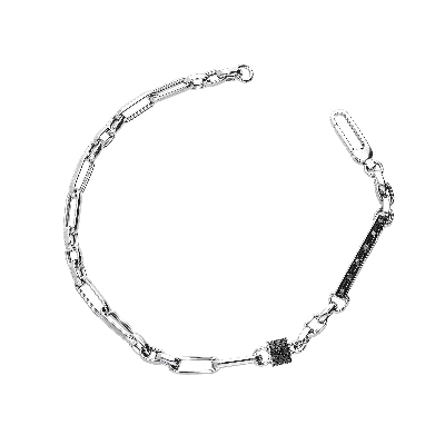 18k white gold bracelet with black zircons