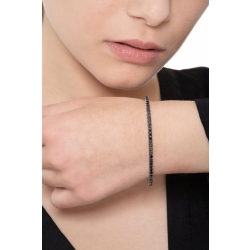Rigid bracelet in 18k white gold with black diamonds 2