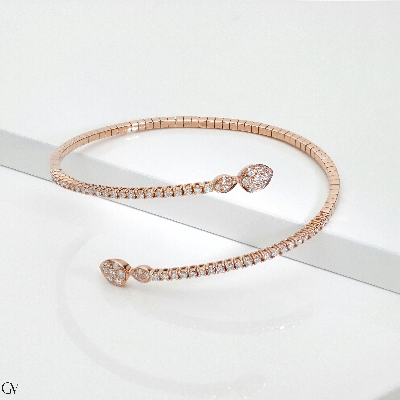 18k rose gold spring bracelet with diamonds 