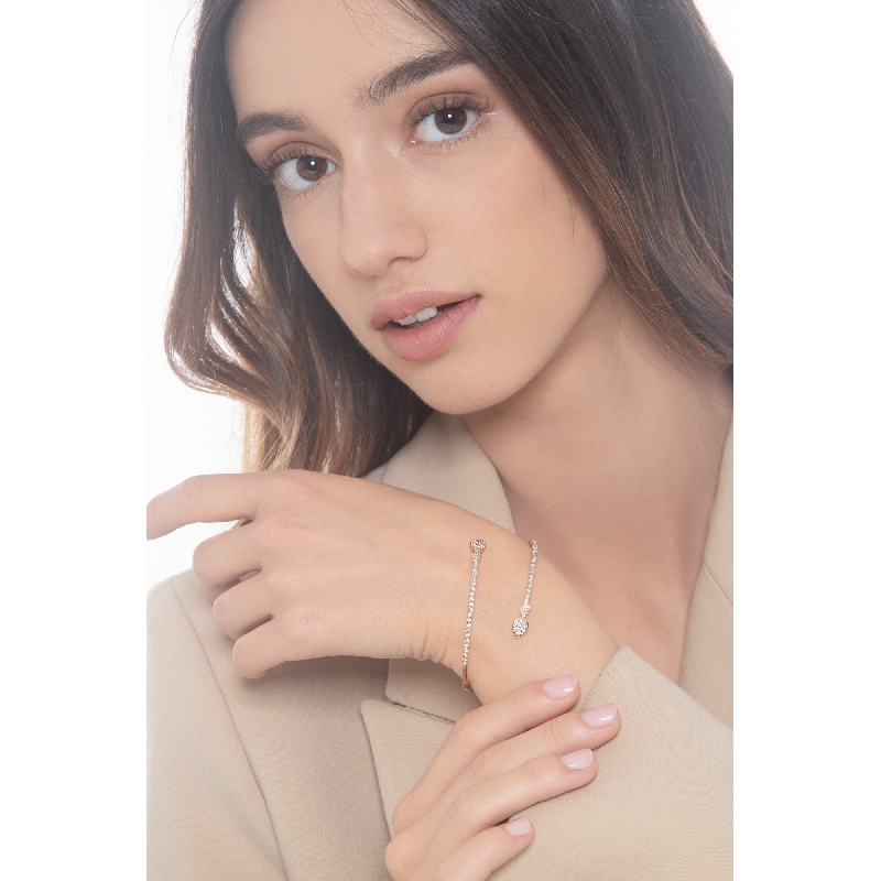 18k rose gold spring bracelet with diamonds 