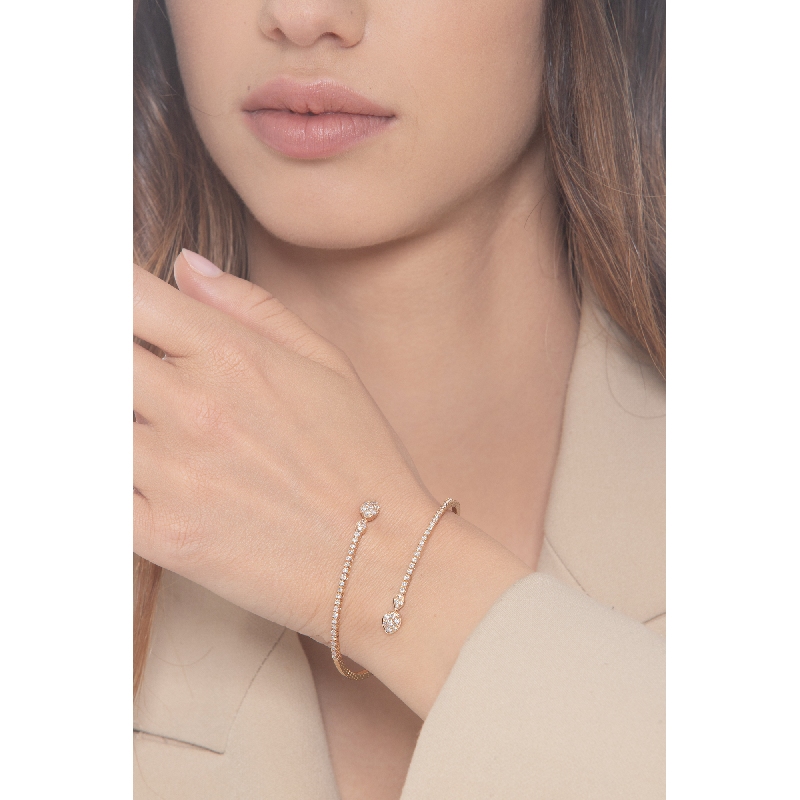 18k rose gold spring bracelet with diamonds 