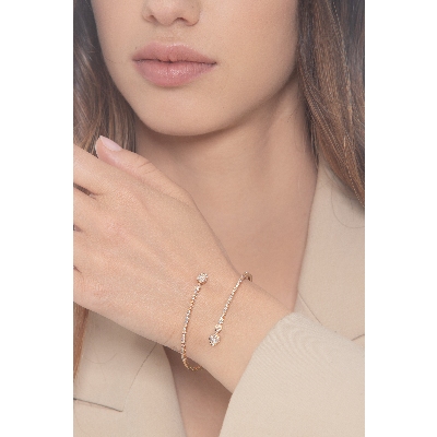 18k rose gold spring bracelet with diamonds 