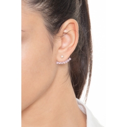 Single earring with pink sapphires and diamond 2