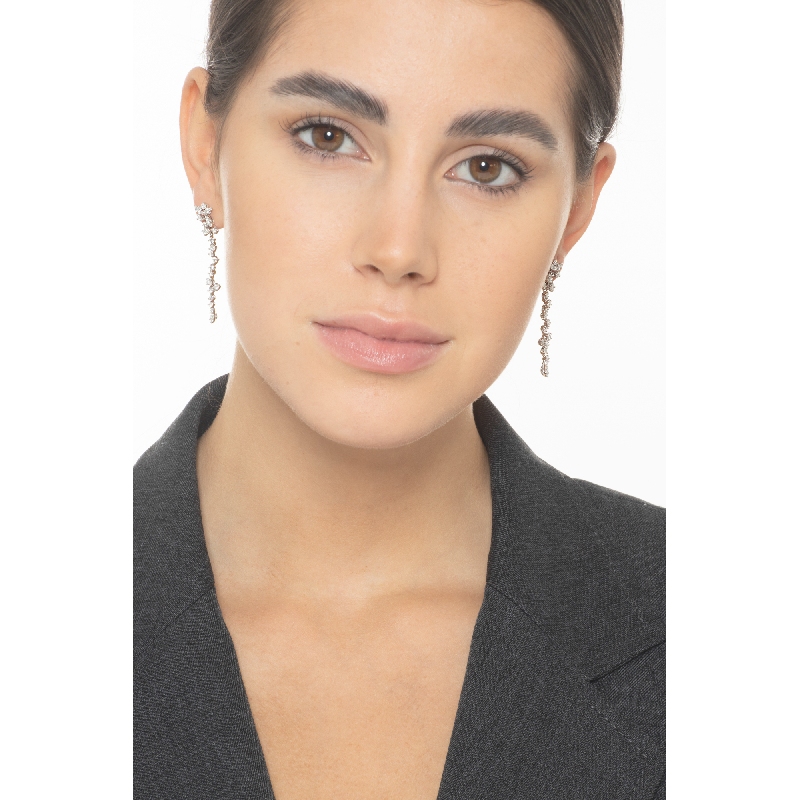 18k white gold drop earrings with diamonds  18k white gold drop earrings with diamonds