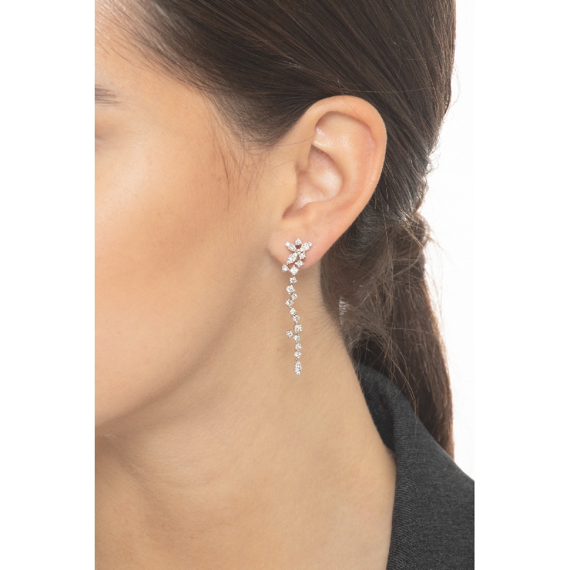 18k white gold drop earrings with diamonds  18k white gold drop earrings with diamonds