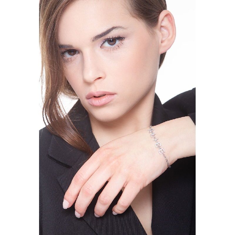 Bracelet with name ALICE in white gold and diamonds Bracelet with name ALICE in white gold and diamonds