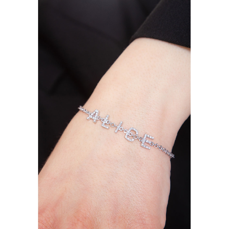 Bracelet with name ALICE in white gold and diamonds Bracelet with name ALICE in white gold and diamonds