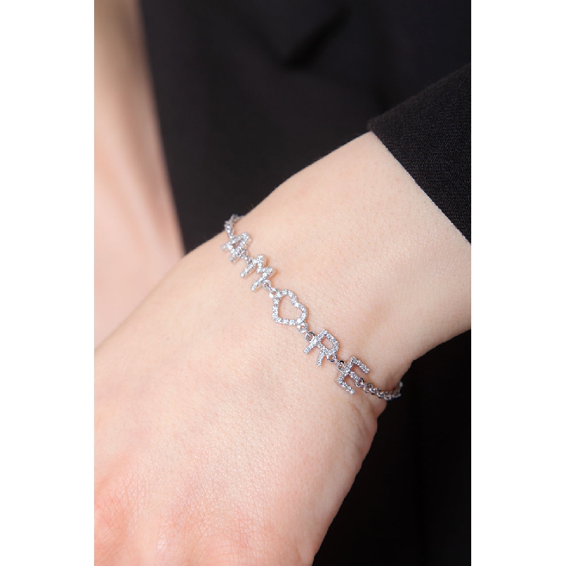 Bracelet with letters AMORE in white gold and diamonds Bracelet with letters AMORE in white gold and diamonds
