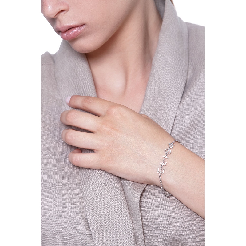 Bracelet with name ELISA in white gold and diamonds Bracelet with name ELISA in white gold and diamonds