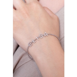 Bracelet with name ELISA in white gold and diamonds 2