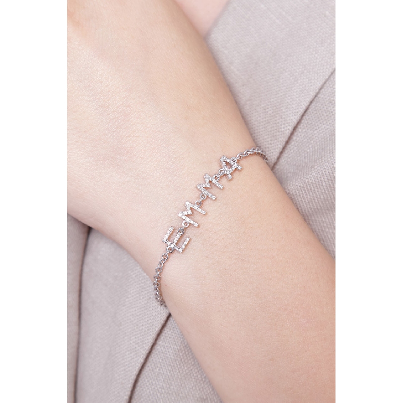 Bracelet with name EMMA in white gold and diamonds Bracelet with name EMMA in white gold and diamonds