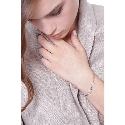 Bracelet with name MARIA in white gold and diamonds