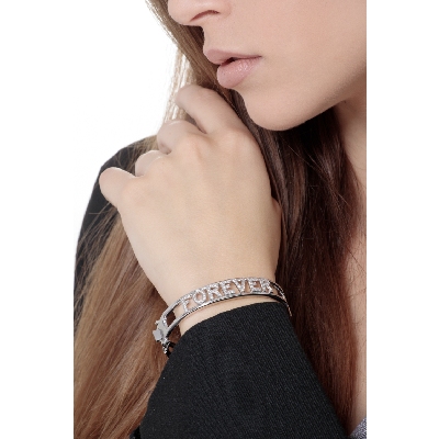Bracelet with letters FOREVER in white gold and diamonds