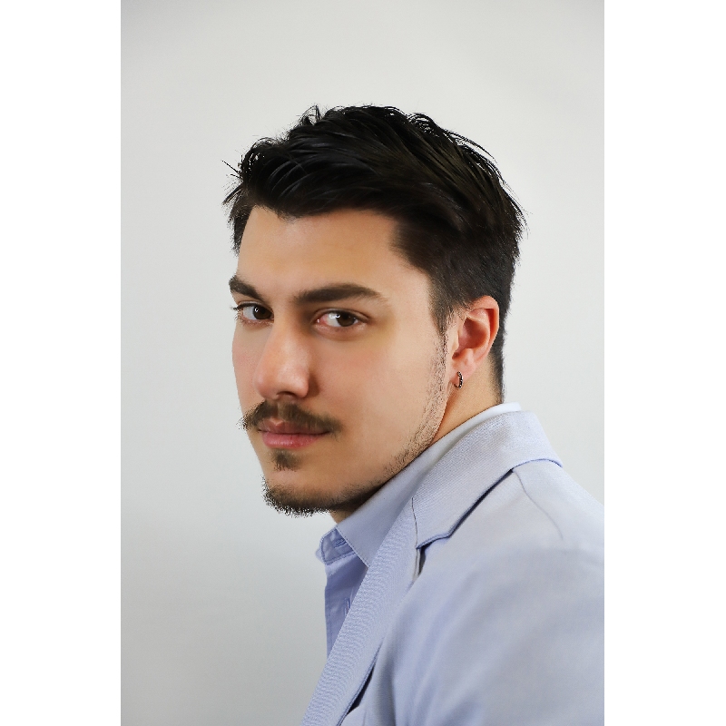 18k white gold single hoop earring with black diamonds