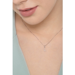 Golden necklace with letter I in diamonds 2