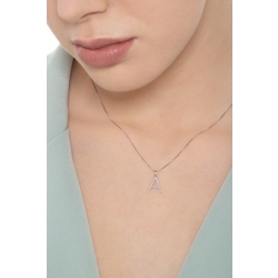 Gold necklace with letter A in diamonds 2