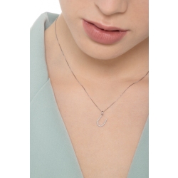 Letter U pendant with round cut diamonds 2