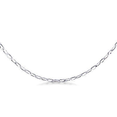 18k white gold thin rolò links chain