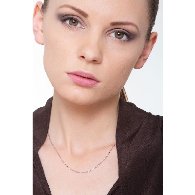 18k white gold thin rolò links chain