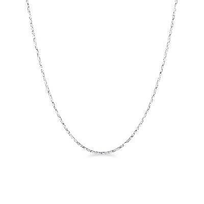 18k white gold thin rolò links chain