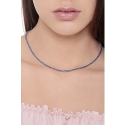 Sapphire tennis necklace in 18k white gold 2