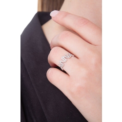 Name ring ANNA white gold and diamonds 2