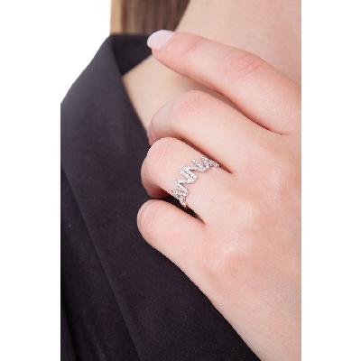 Name ring ANNA white gold and diamonds