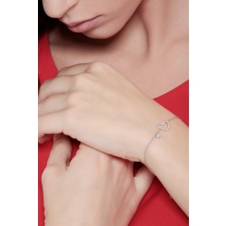 18k white gold bracelet with diamond heart  2