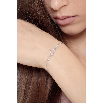 Love bracelet in white gold 750 with diamonds