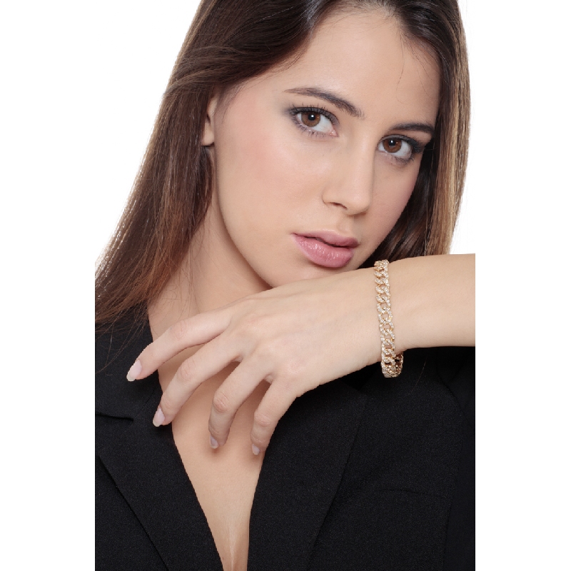 Groumette bracelet in 18k yellow gold with diamonds Groumette bracelet in 18k yellow gold with diamonds