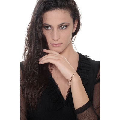 18k rose gold bracelet cuban link with diamonds