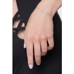 Bracelet with a initial E in white gold and diamonds 2