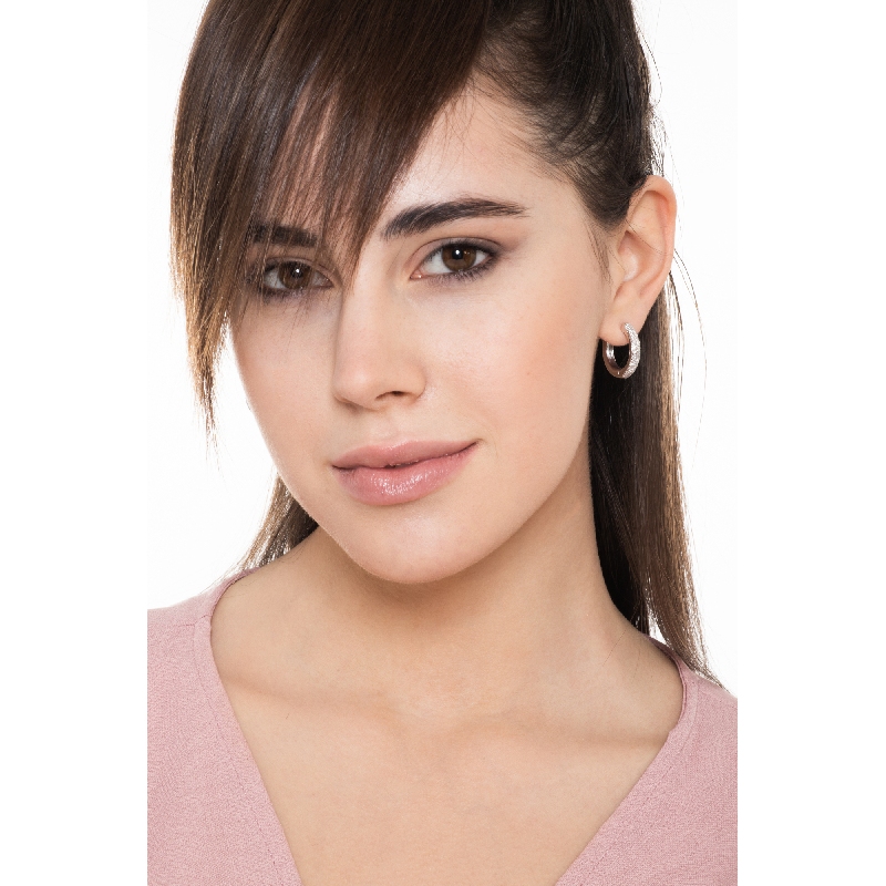 White gold 18k hoop earrings with 0,66 ct diamonds 