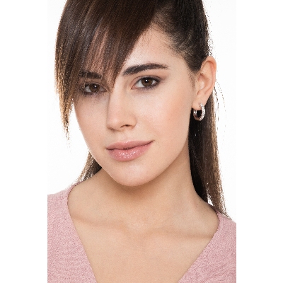 White gold 18k hoop earrings with 0,66 ct diamonds 