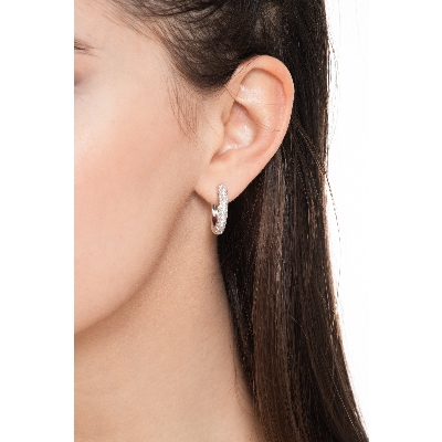 White gold 18k hoop earrings with 0,66 ct diamonds 