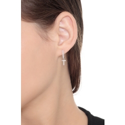 T letter drop earring in whit gold and diamonds 2
