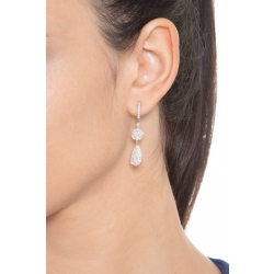 White gold 18k drop earrings with diamonds pavé 2