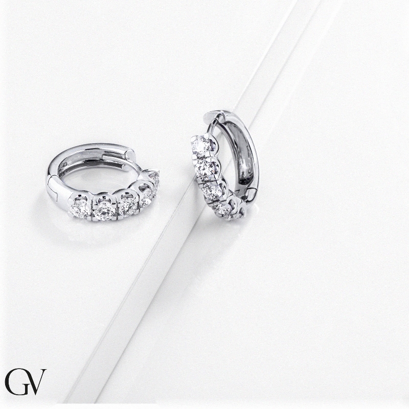 18k white gold hoop earrings with diamonds 18k white gold hoop earrings with diamonds