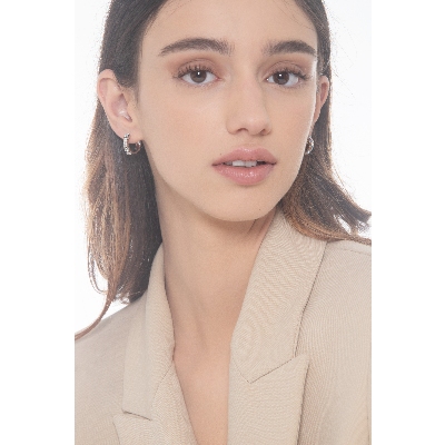 18k white gold hoop earrings with diamonds