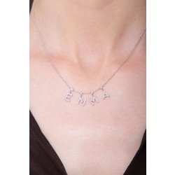 Necklace with letters SMILE in white gold and diamonds 2