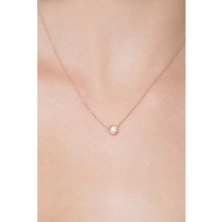 Rose gold 18k solitaire diamond necklace  2